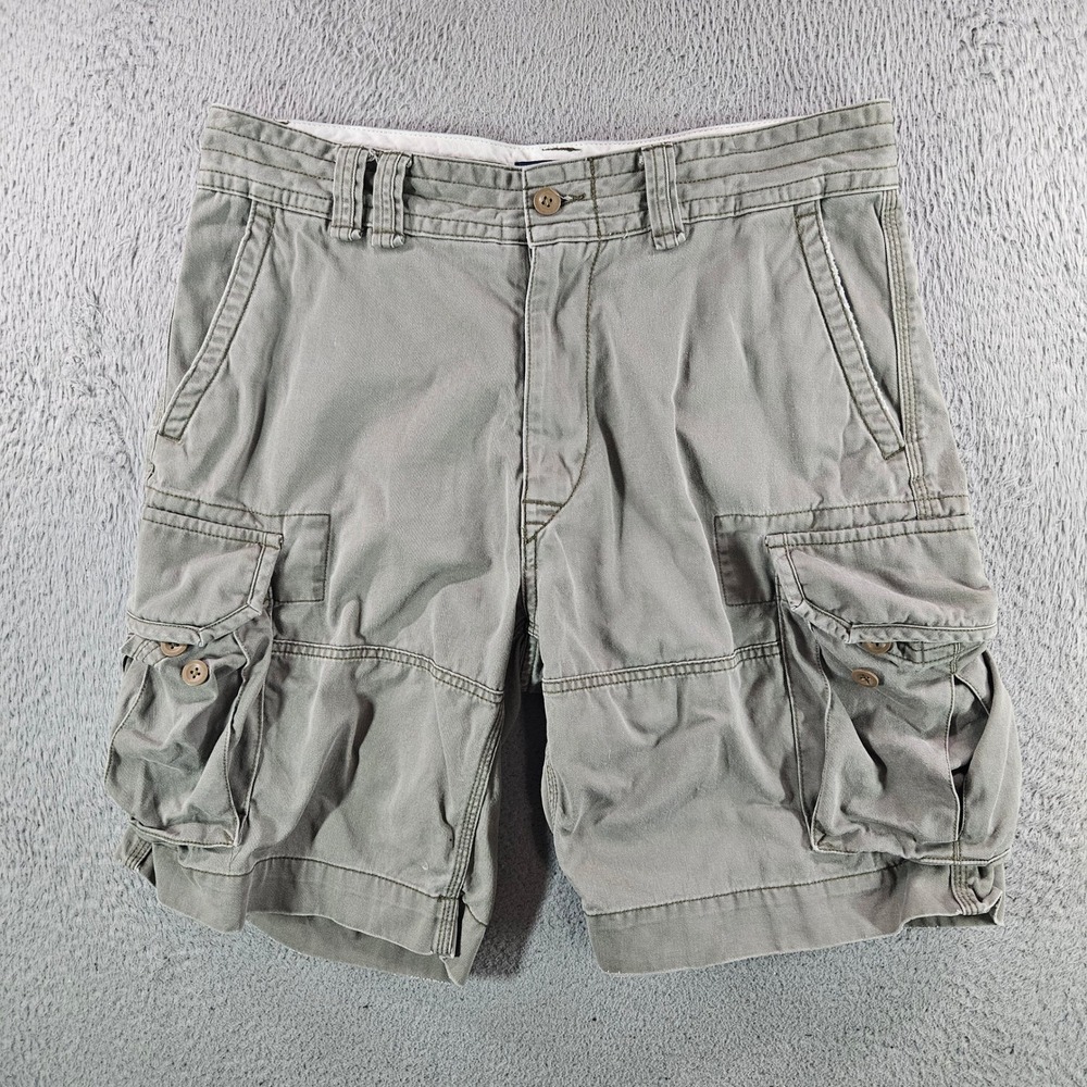 Polo Ralph Lauren Mens Classic Cargo Shorts Olive Green Chino Cotton Size 33